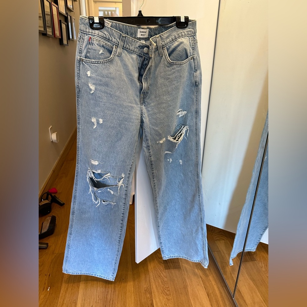 Sunday Best size 6 loose jeans, torn to perfection
